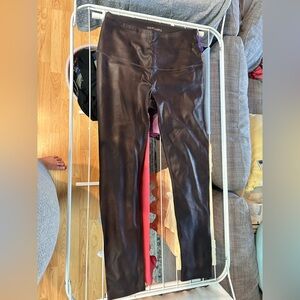 Brown Faux Leather Leggings